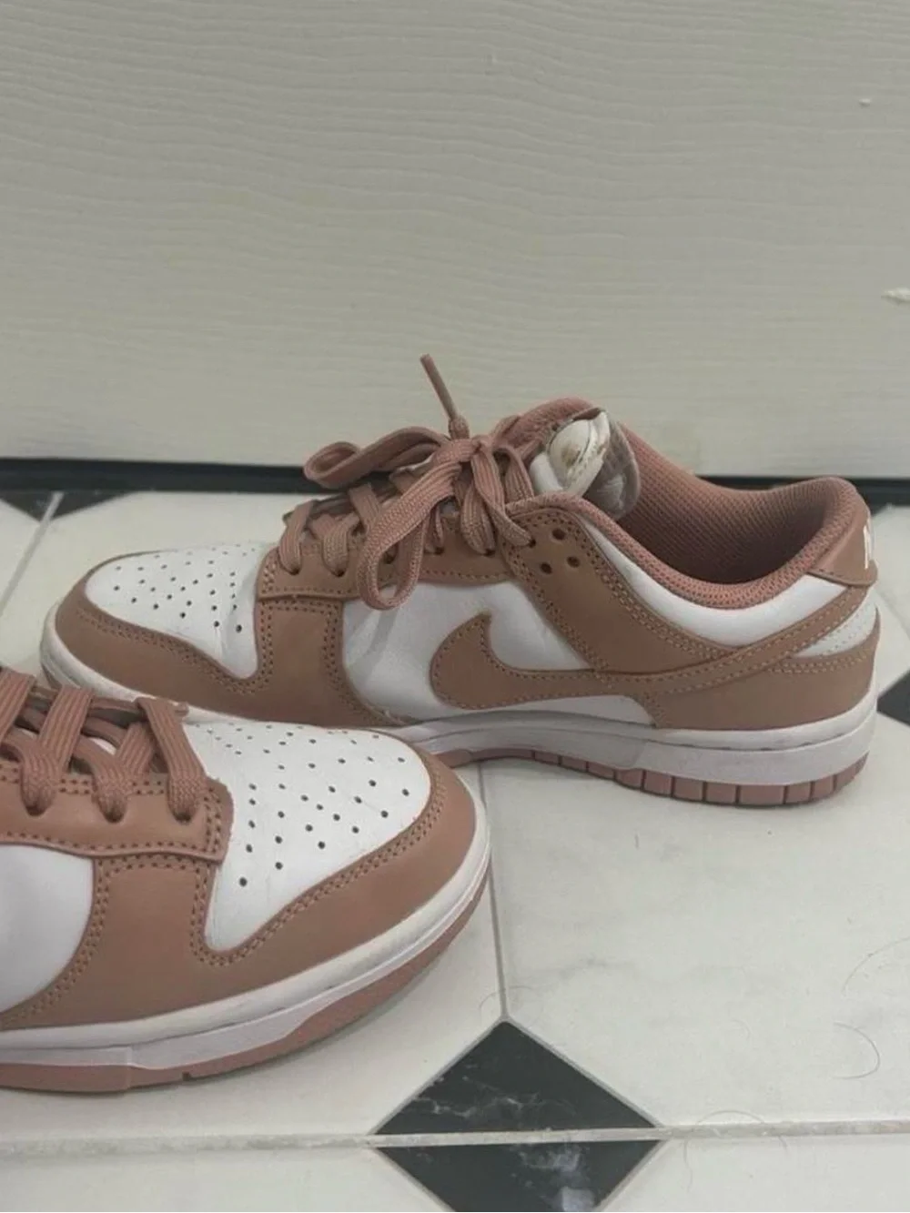 Nike Women’s Low-Top Sneakers in Rose Tan and White